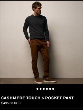 James Perse Men’s khaki Cashmere Blend Button Fly Pants Size 32 Straight Leg